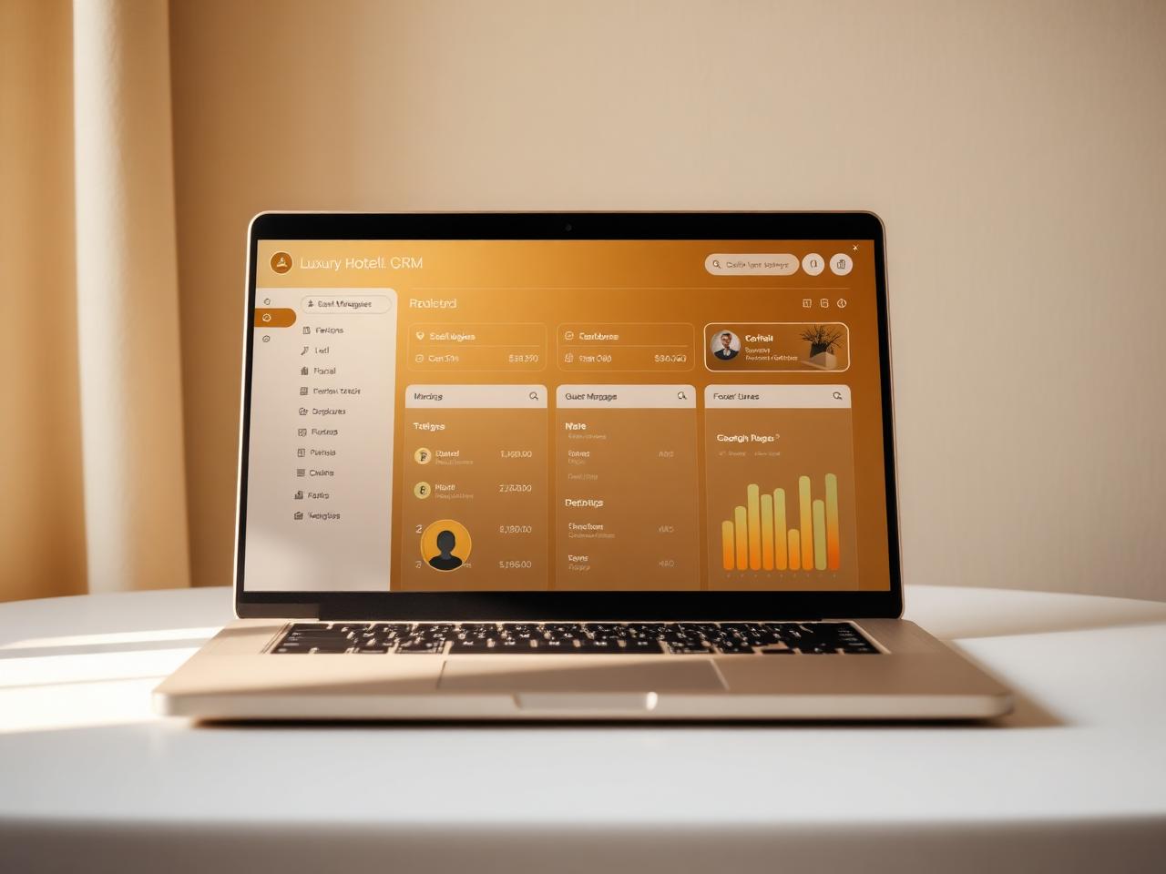 Dashboard del CRM hotelero para hoteles de lujo