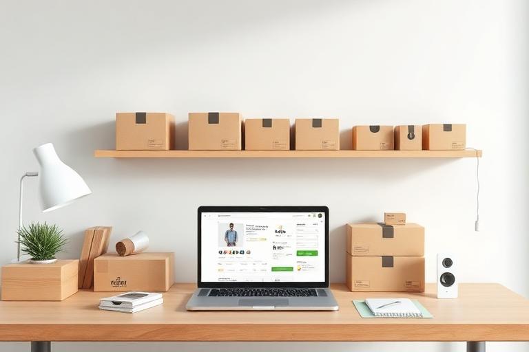 Puesto de preparación de pedidos de una tienda online