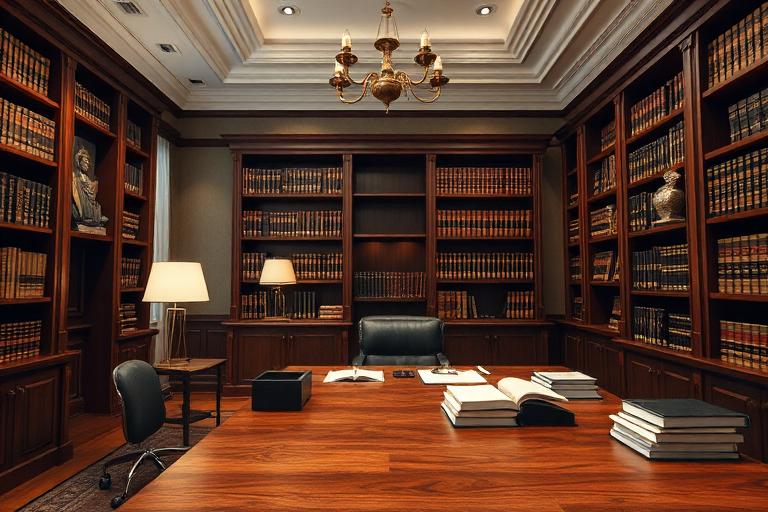 Despacho de abogados con biblioteca jurídica